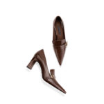 SIMONE Oiled Leather Buckle Loafer Pumps | Handcrafted 7cm Block Heels