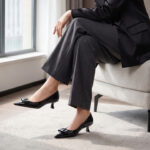 SIMONE Leather Bow Kitten Heel Pumps | Handcrafted Sheepskin-Lined 4.5cm Heels
