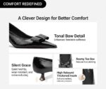 SIMONE Leather Bow Kitten Heel Pumps | Handcrafted Sheepskin-Lined 4.5cm Heels