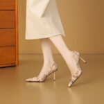 SIMONE Calf Hair Pointed Toe Pumps | Handcrafted Sheepskin-Lined 8cm Heels