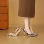 SIMONE Calf Hair Pointed Toe Pumps | Handcrafted Sheepskin-Lined 8cm Heels