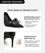 SIMONE Silk Crystal Bow Stiletto Pumps | Handcrafted Sheepskin-Lined Heels