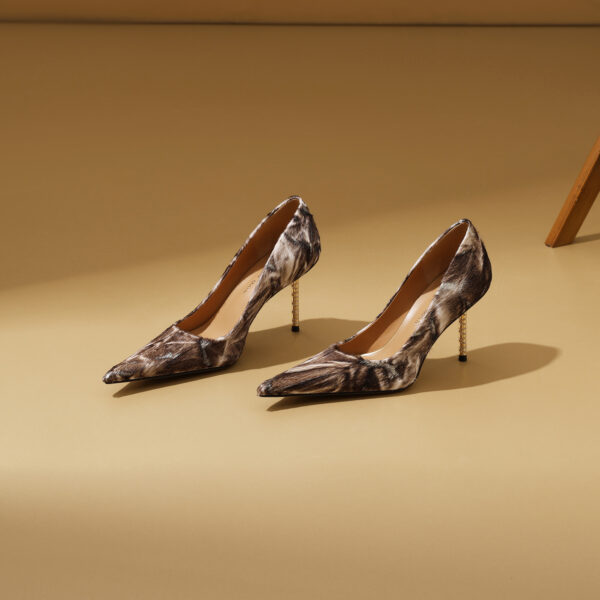 SIMONE Calf Hair Pointed Toe Pumps | Handcrafted Sheepskin-Lined 8cm Heels