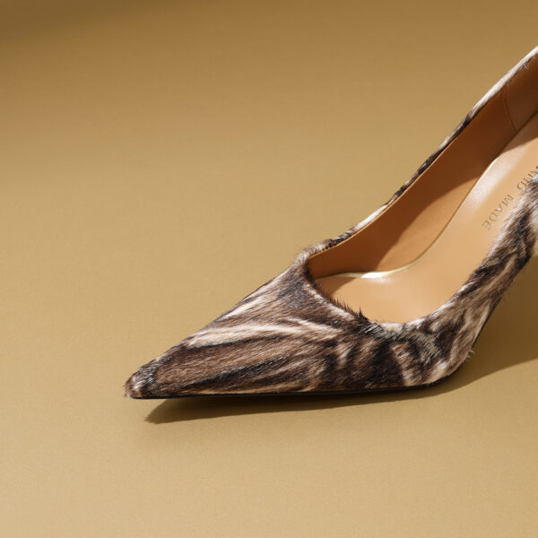 SIMONE Calf Hair Pointed Toe Pumps | Handcrafted Sheepskin-Lined 8cm Heels