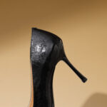 SIMONE Pearlescent Patent Stiletto Pumps | Handcrafted Crystal Bow 8cm Heels