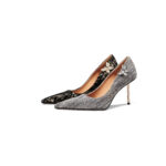 SIMONE Shimmering Metallic Velvet Stiletto Pumps | Handcrafted Crystal Butterfly