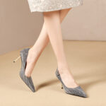 SIMONE Shimmering Metallic Velvet Stiletto Pumps | Handcrafted Crystal Butterfly