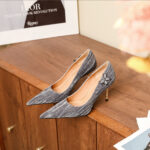 SIMONE Shimmering Metallic Velvet Stiletto Pumps | Handcrafted Crystal Butterfly
